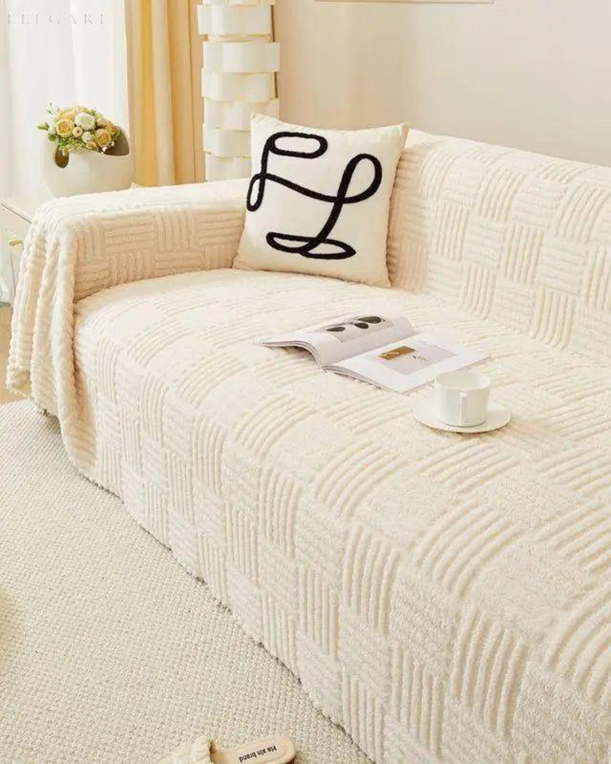 Eleganter Sofabezug mit Geometrischem Muster