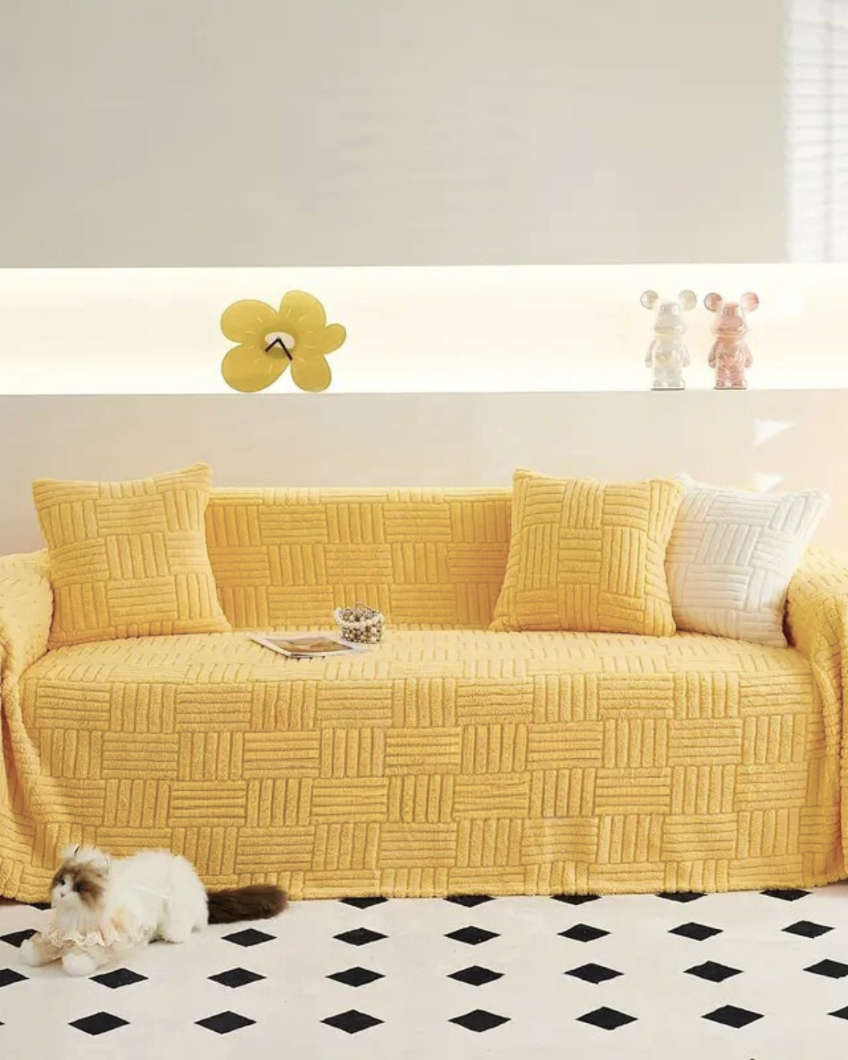 Eleganter Sofabezug mit Geometrischem Muster