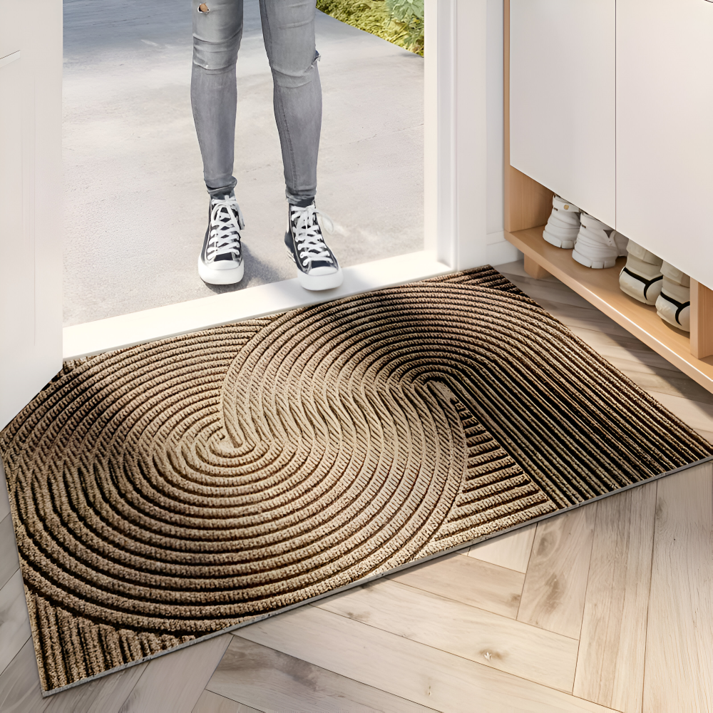 Velione - Stilvolle rechteckige PVC Fußmatte mit modernem geometrischem Muster für rutschfesten Schutz