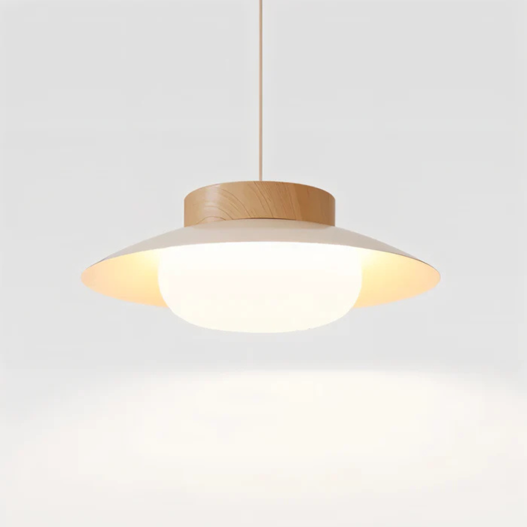Fulgeo - Elegante skandinavische Creme-Pendelleuchte für den beleuchteten Esstisch