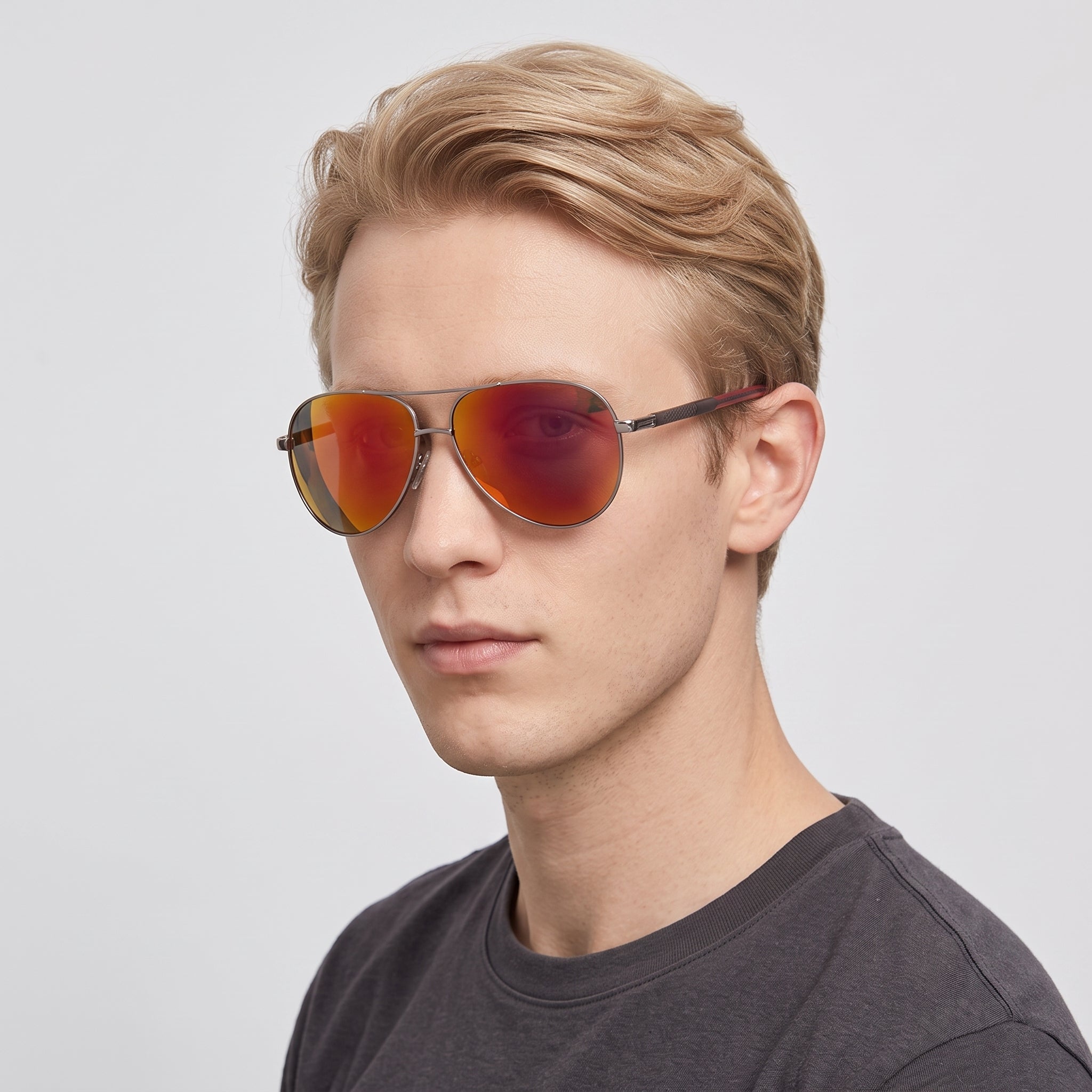 Herren Sonnenbrille Polarisiert - Aluminium Vintage Silberschwarz
