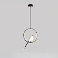 Goldene Vogel-Pendelleuchte – LED-Skulptur-Deckenlampe