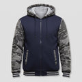 Herren Warme Fleece-Kapuzenjacke im Colorblock-Design