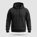 Herren schwarzer Casual-Hoodie - Alltags-Pullover-Hoodie