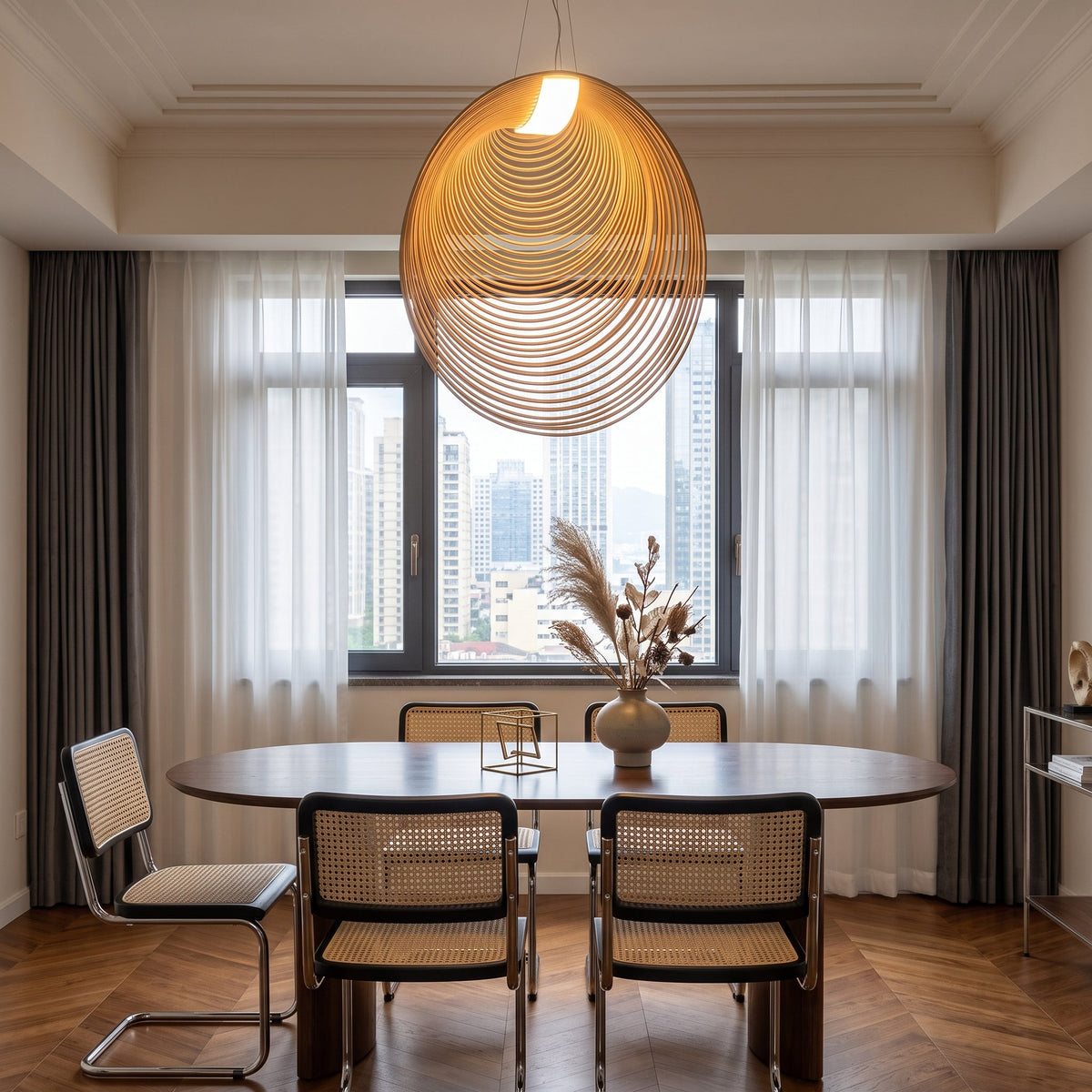 Skandinavische Eichenseil-Pendelleuchte – Modernes minimalistisches Deckenlicht