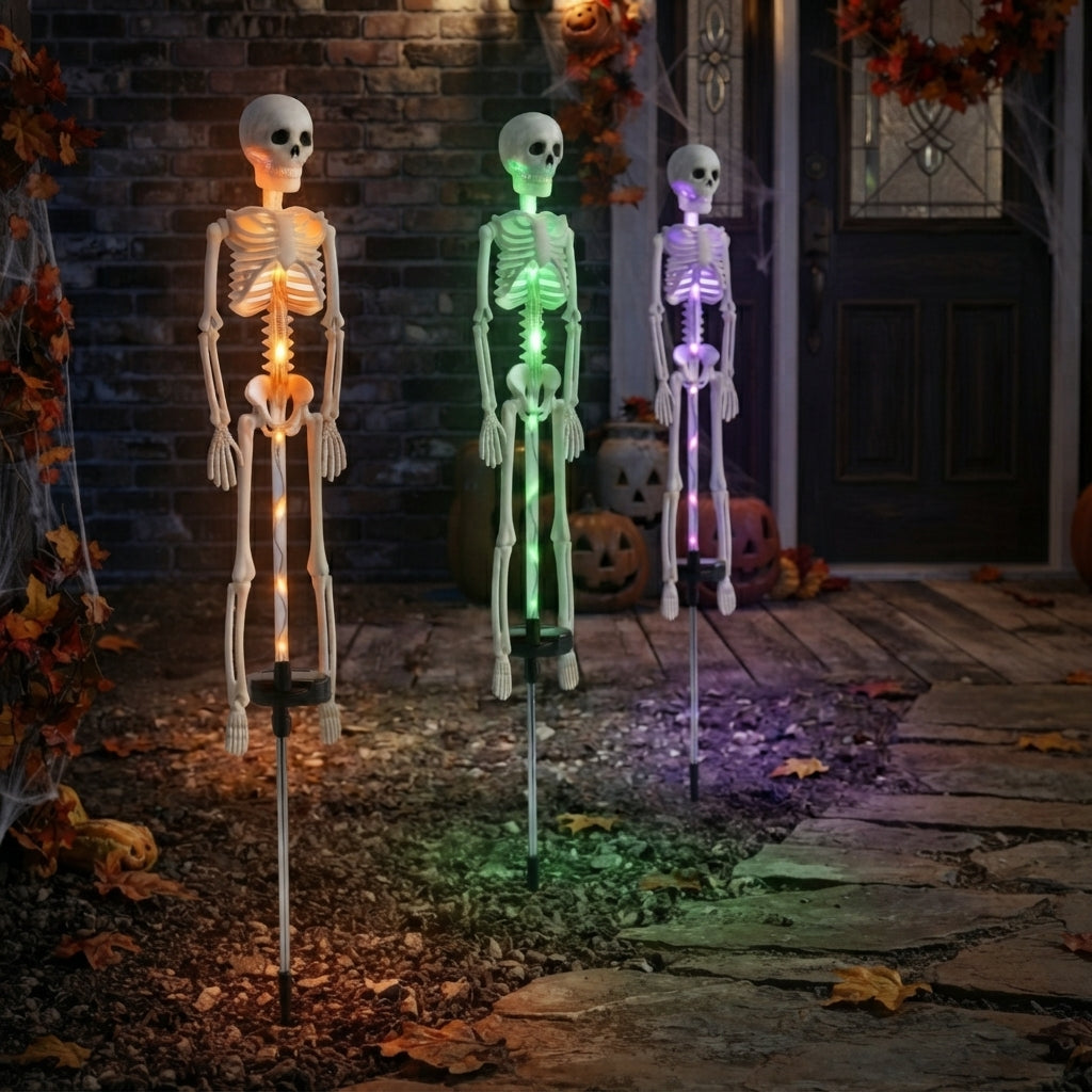 Solar-Skelett Gartenstab-Licht - LED Halloween Gartendeko
