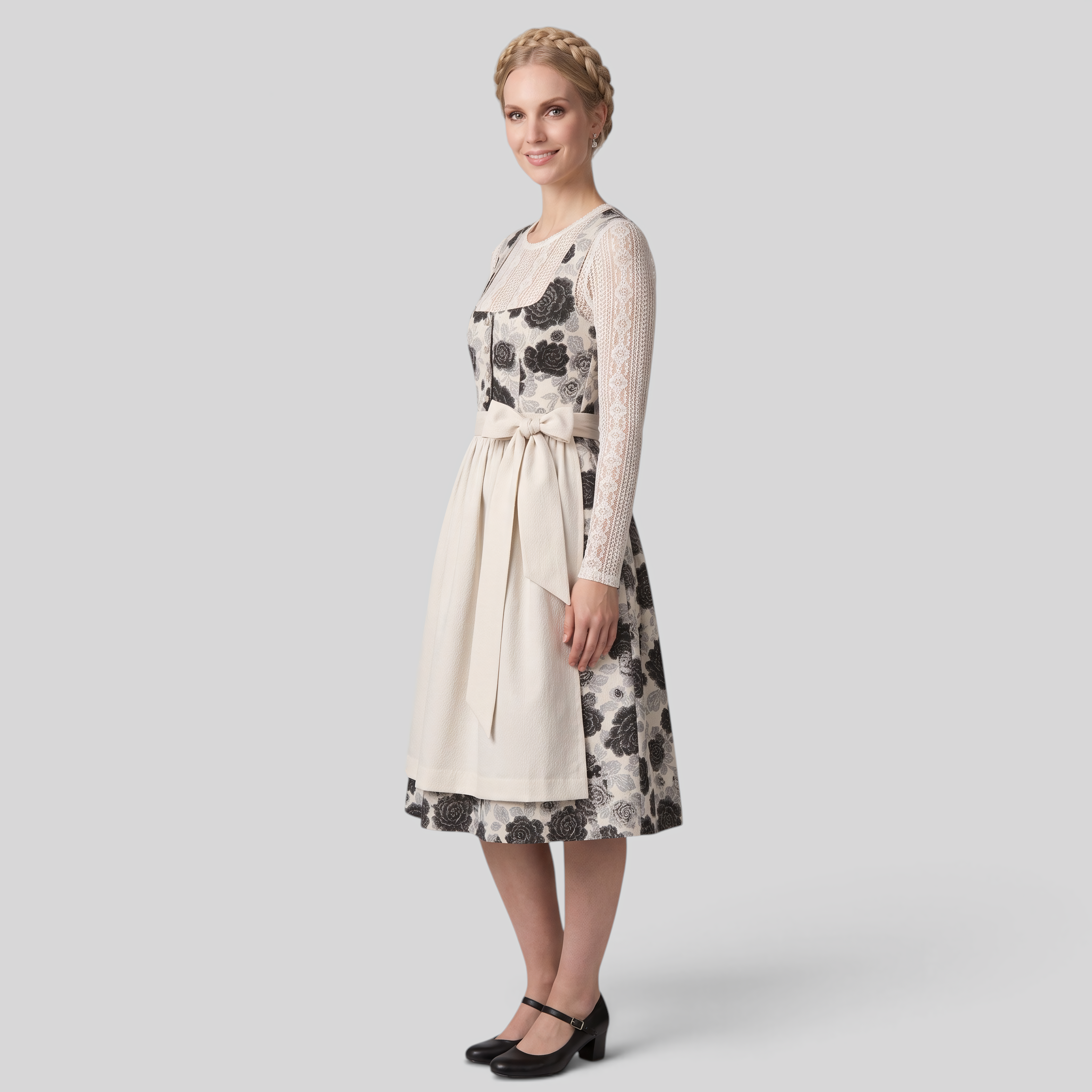 Gifts – Seasonal – Oktoberfest : Dirndljurk Dames Wit - Beierse Stijl met Bloemen en Korte Mouwen in