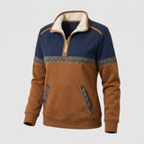 Damen Half-Zip-Pullover mit Sherpa-Kragen