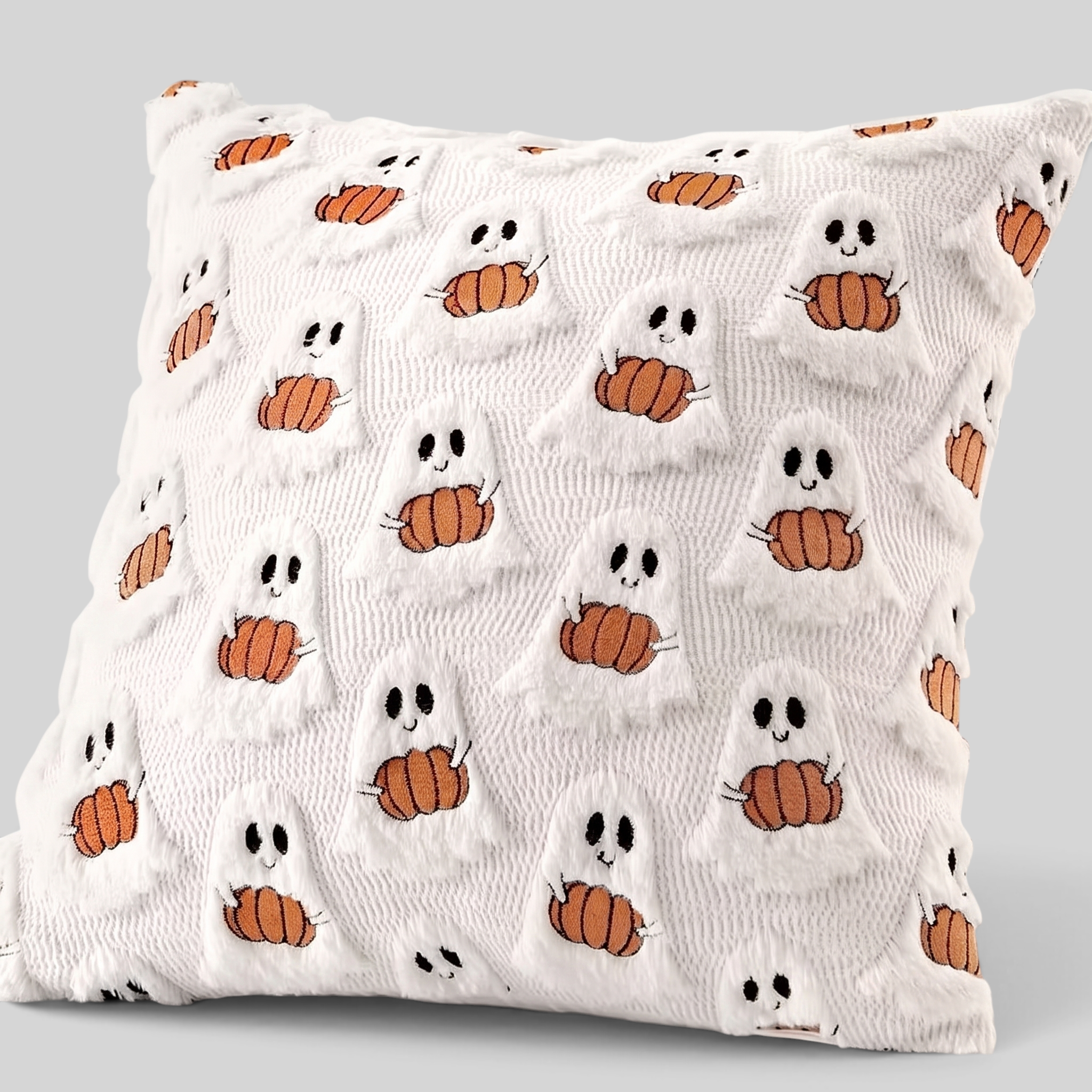 Gifts – Seasonal – Halloween : Halloween Kussenhoes met Geesten- en Pompoenmotief in Beige