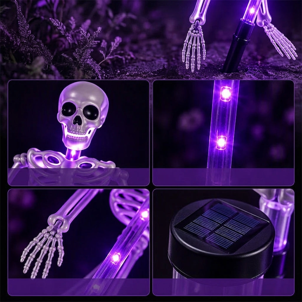 Solar-Skelett Gartenstab-Licht - LED Halloween Gartendeko