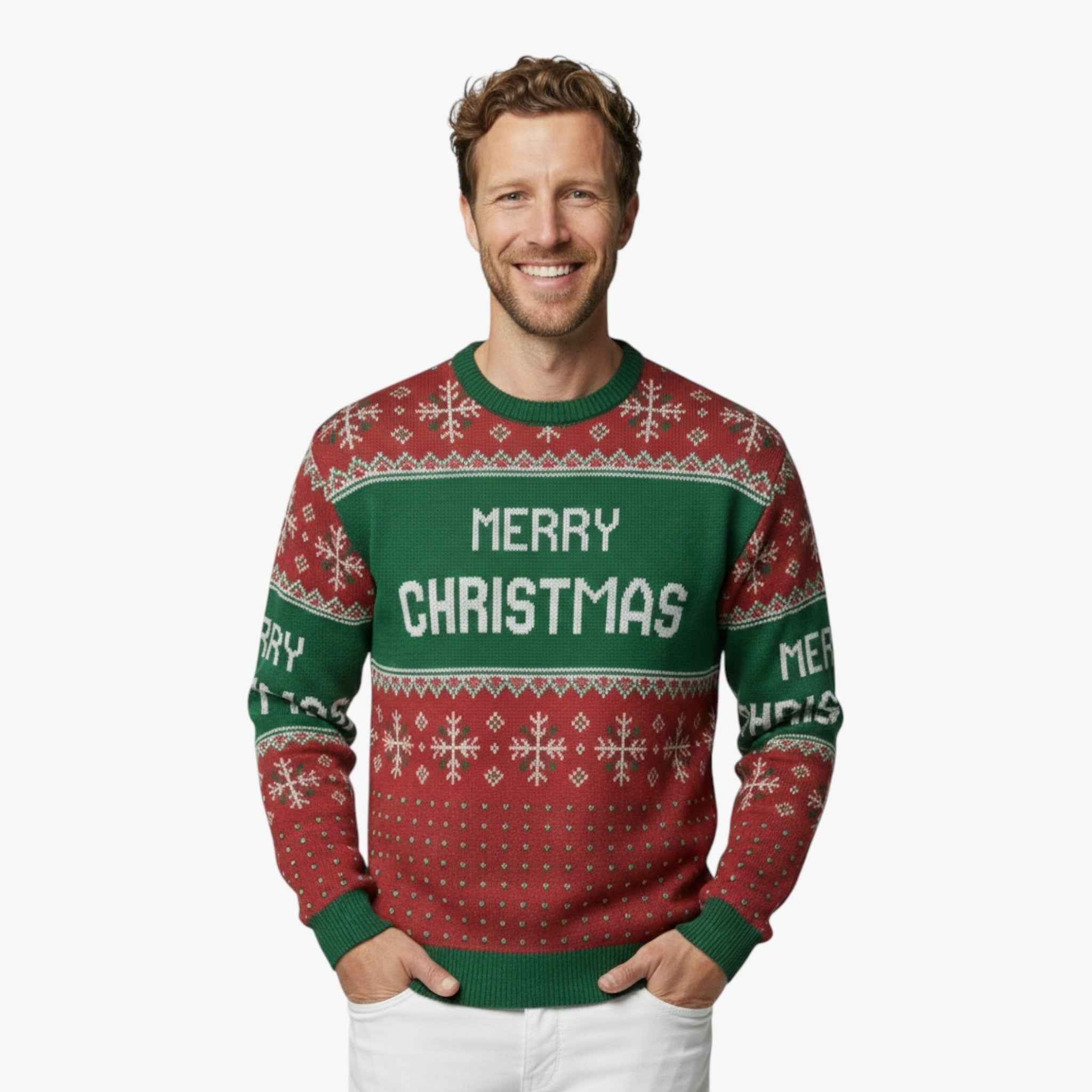 Unisex Casual Pullover mit Stilvollen Schneebedeckten Motiven – Ideal für Einen Bequemen und Festlichen Winterlook