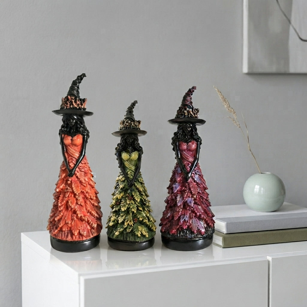 Gotische Hexenfigur mit Herbstdetails - Harz 25cm