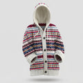 Damen Strickcardigan mit Kapuze und Fair-Isle-Muster