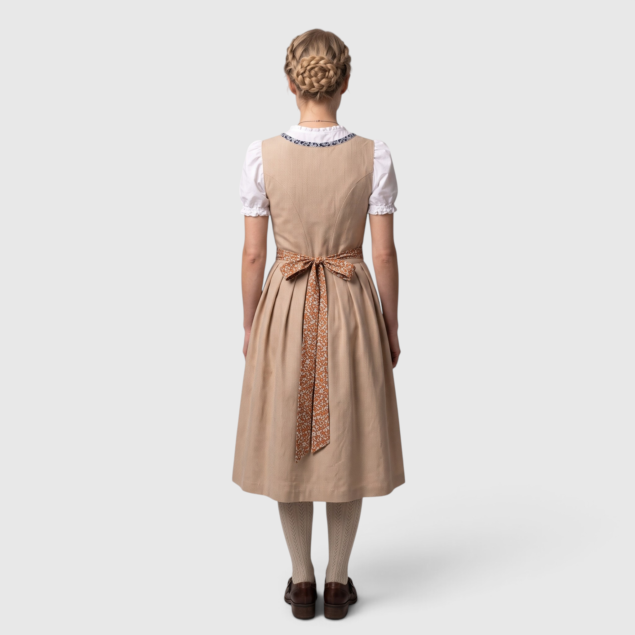 Trachtenkleid für Damen - Braun, Traditionell, mit Bluse