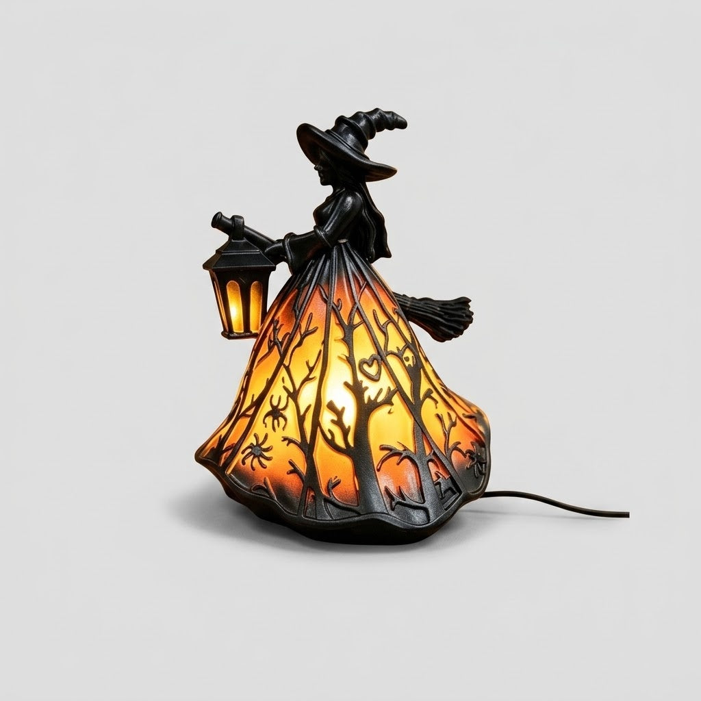Gothic Vintage Hexenlaterne - Flammenloses LED-Design 30cm