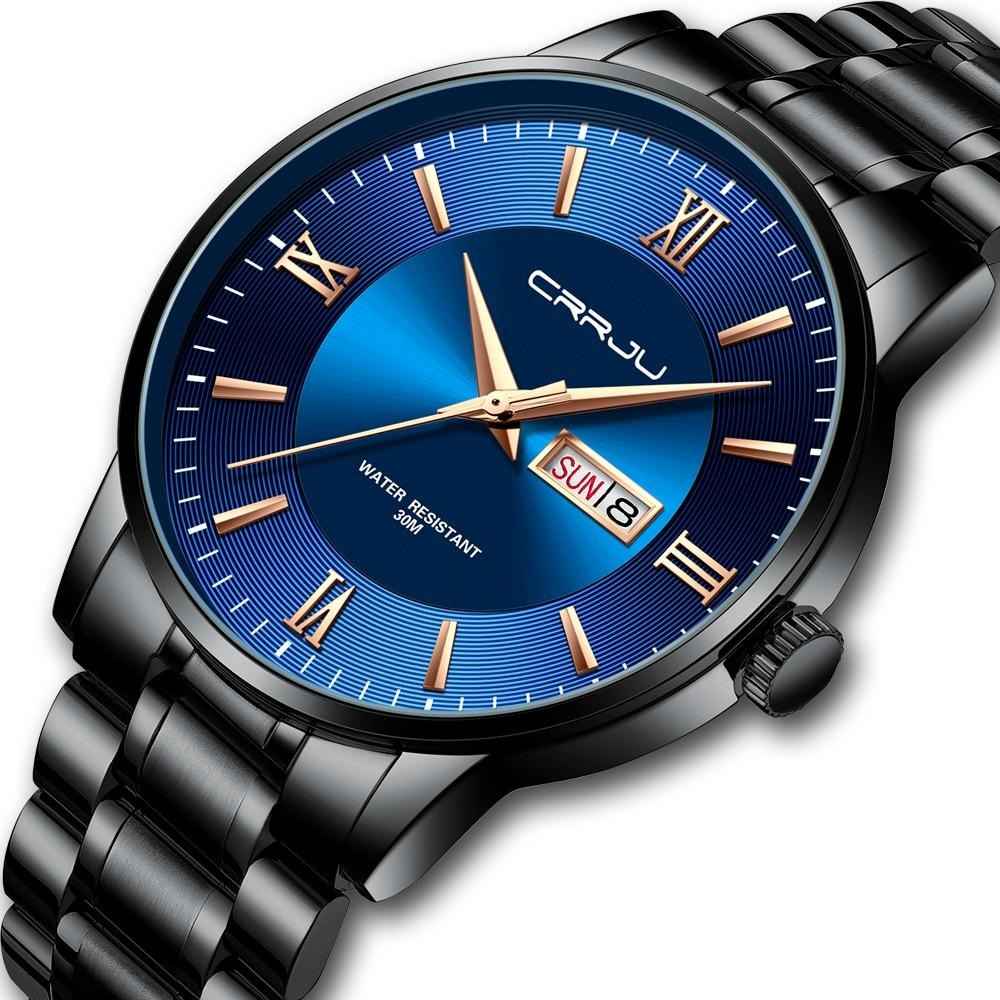 Herren sporthorloge schwarz - Waterdicht siliconen chronograaf mit datum en stopwatch