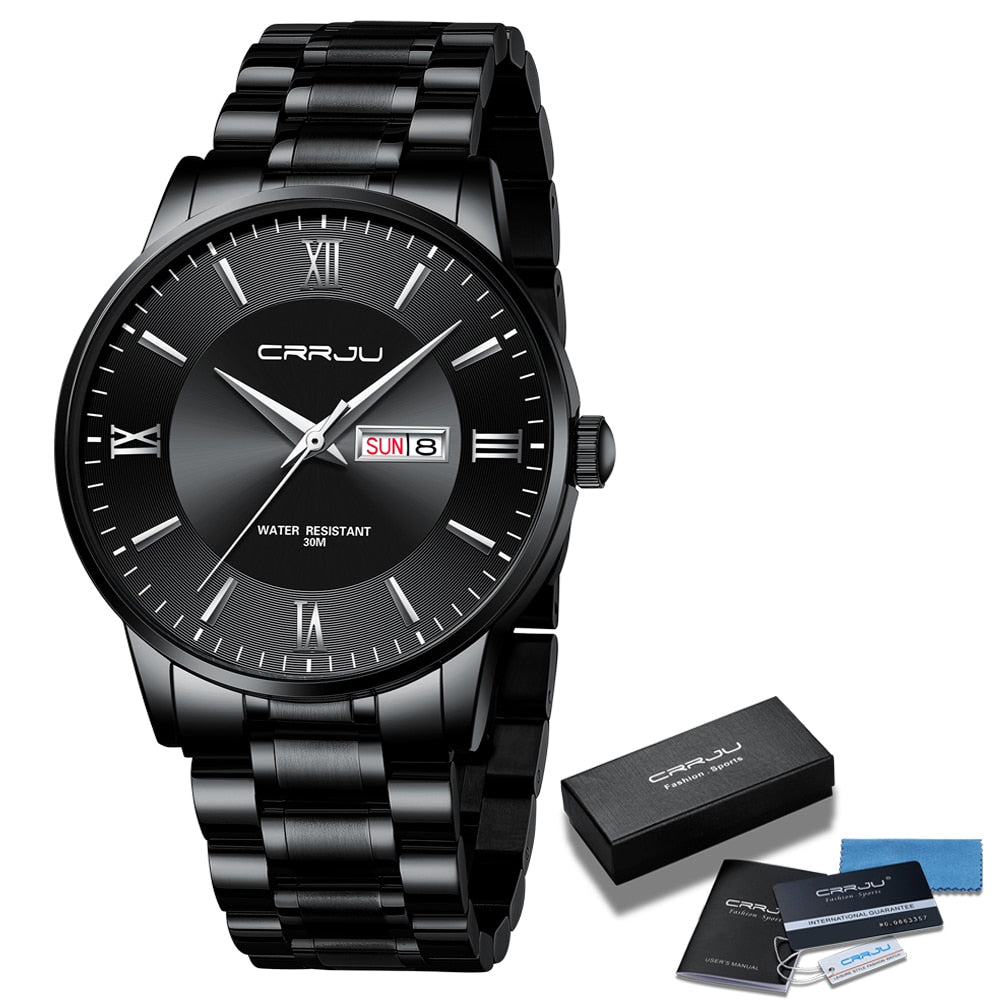 Herren Sportuhr schwarz - Wasserdichter Silikon-Chronograph mit Datum und Stoppuhr