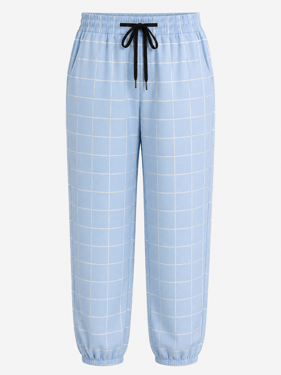 Herren Bequeme Karomuster Joggerhose
