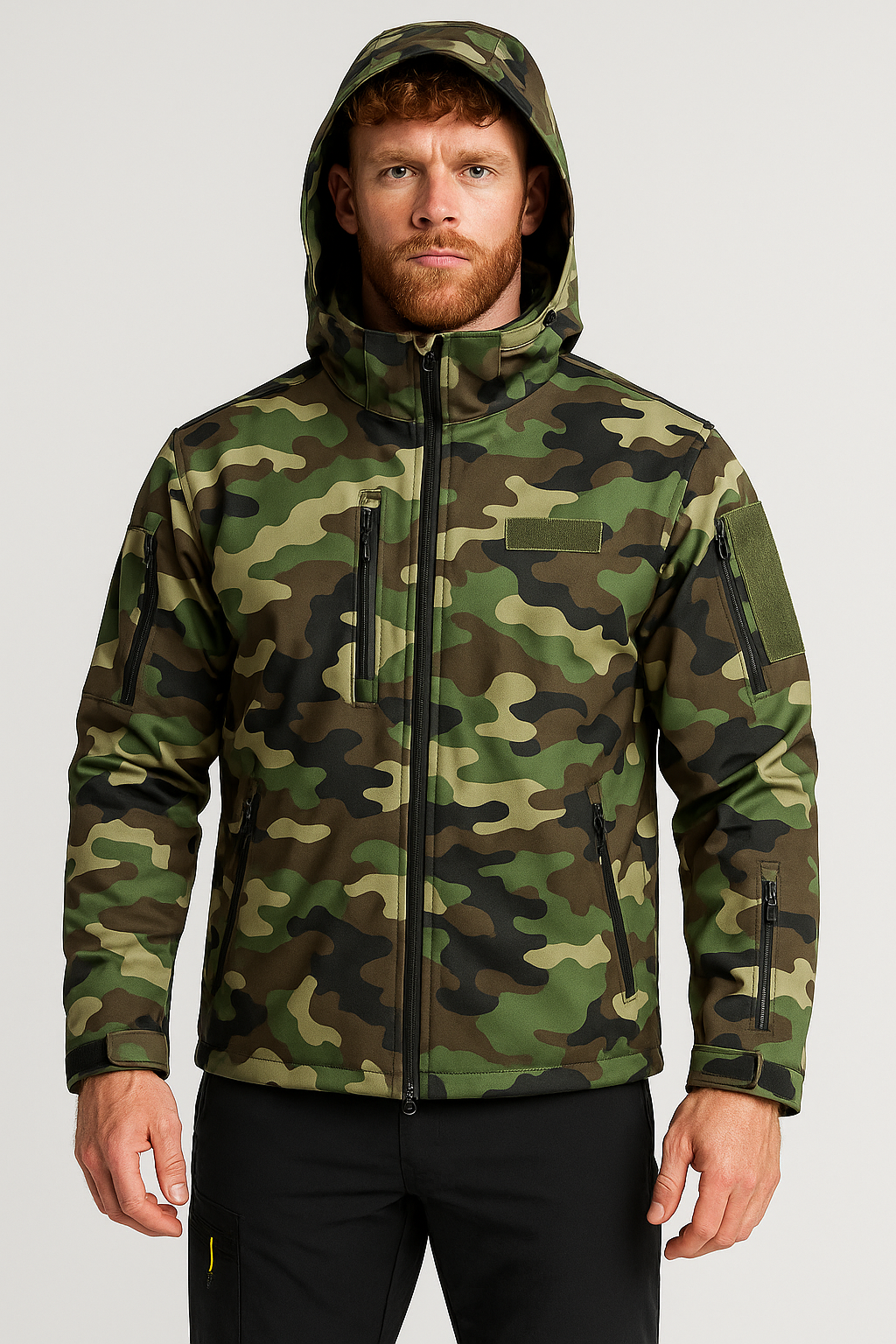 Herren Fleecejacke mit Kapuze 1
