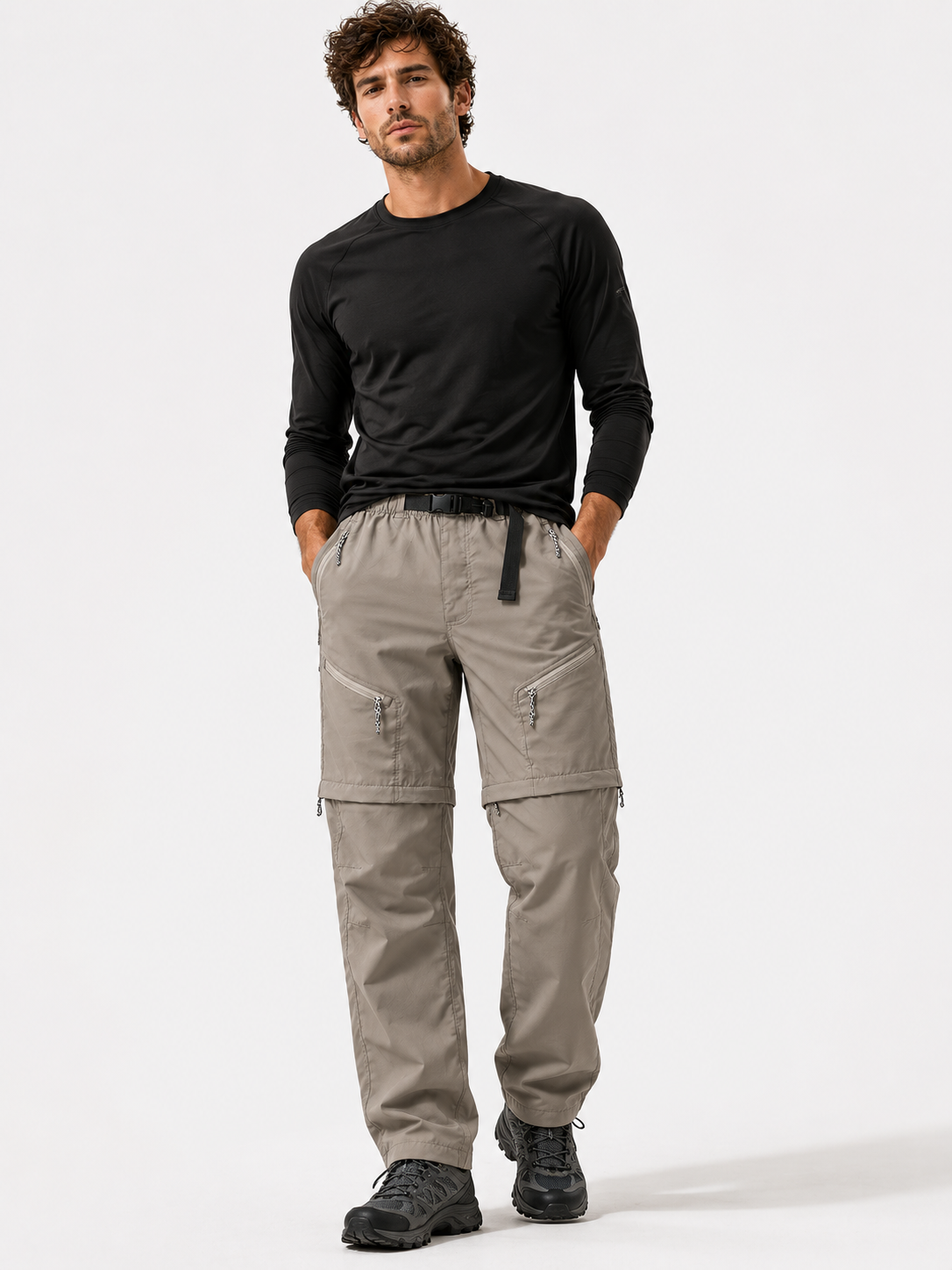 Herren Schnelltrocknende Outdoor-Hose mit Abnehmbaren Beinen
