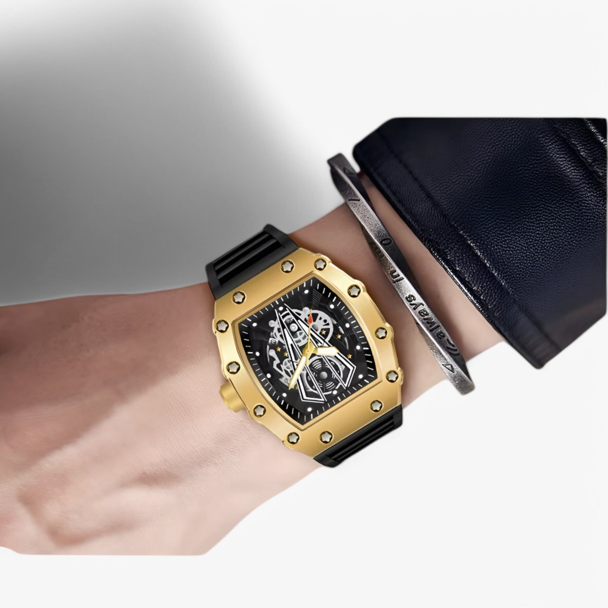 Herren Sportliche Quadratische Armbanduhr 4