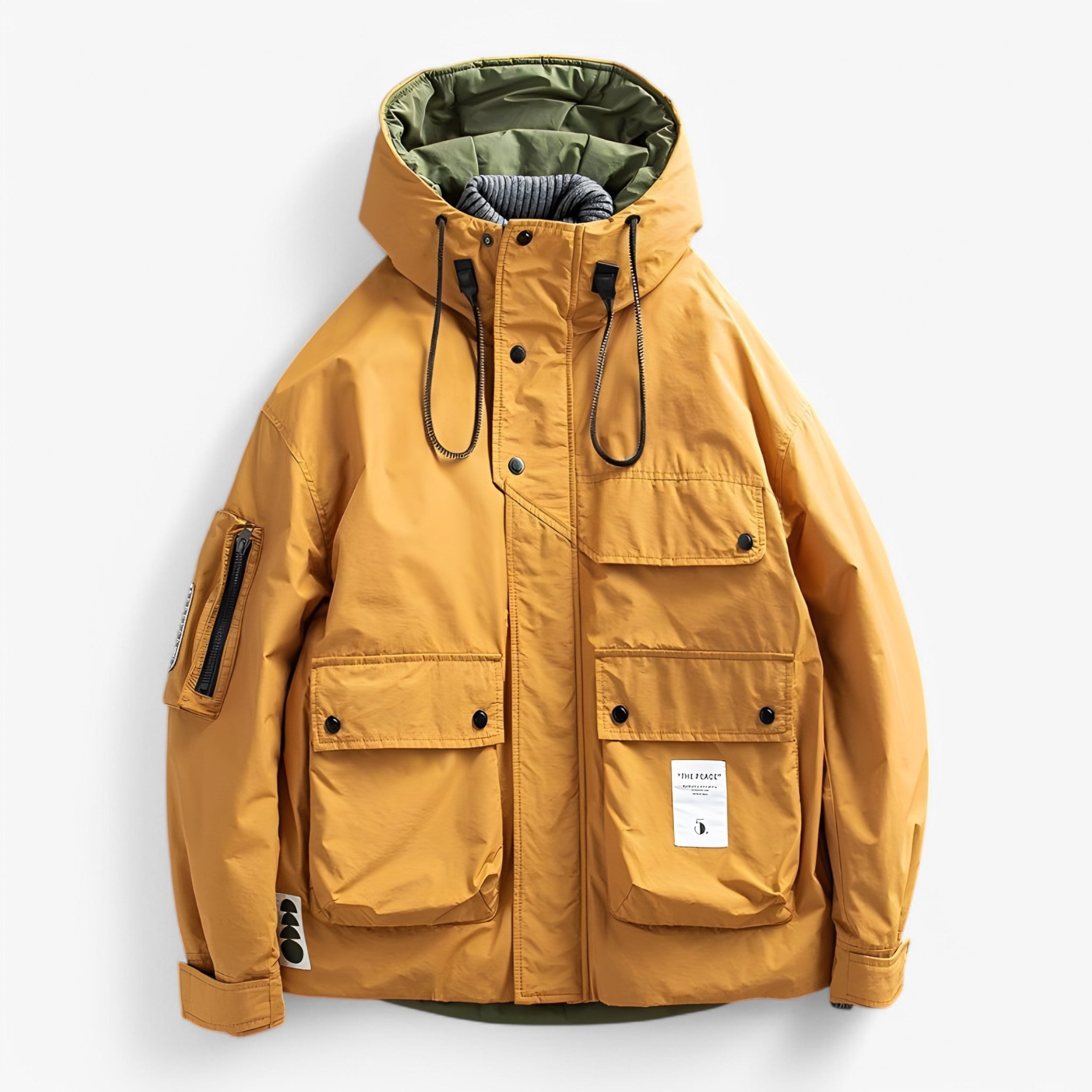 Herren Winter Parka mit Kapuze und Taschen 0
