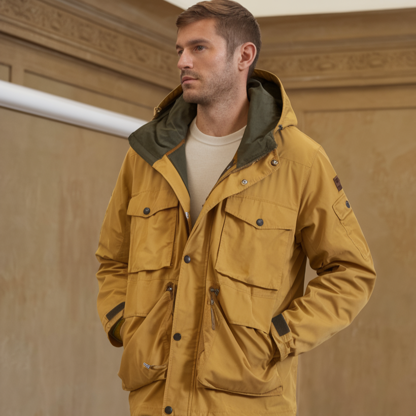 Herren Winter Parka mit Kapuze und Taschen 1