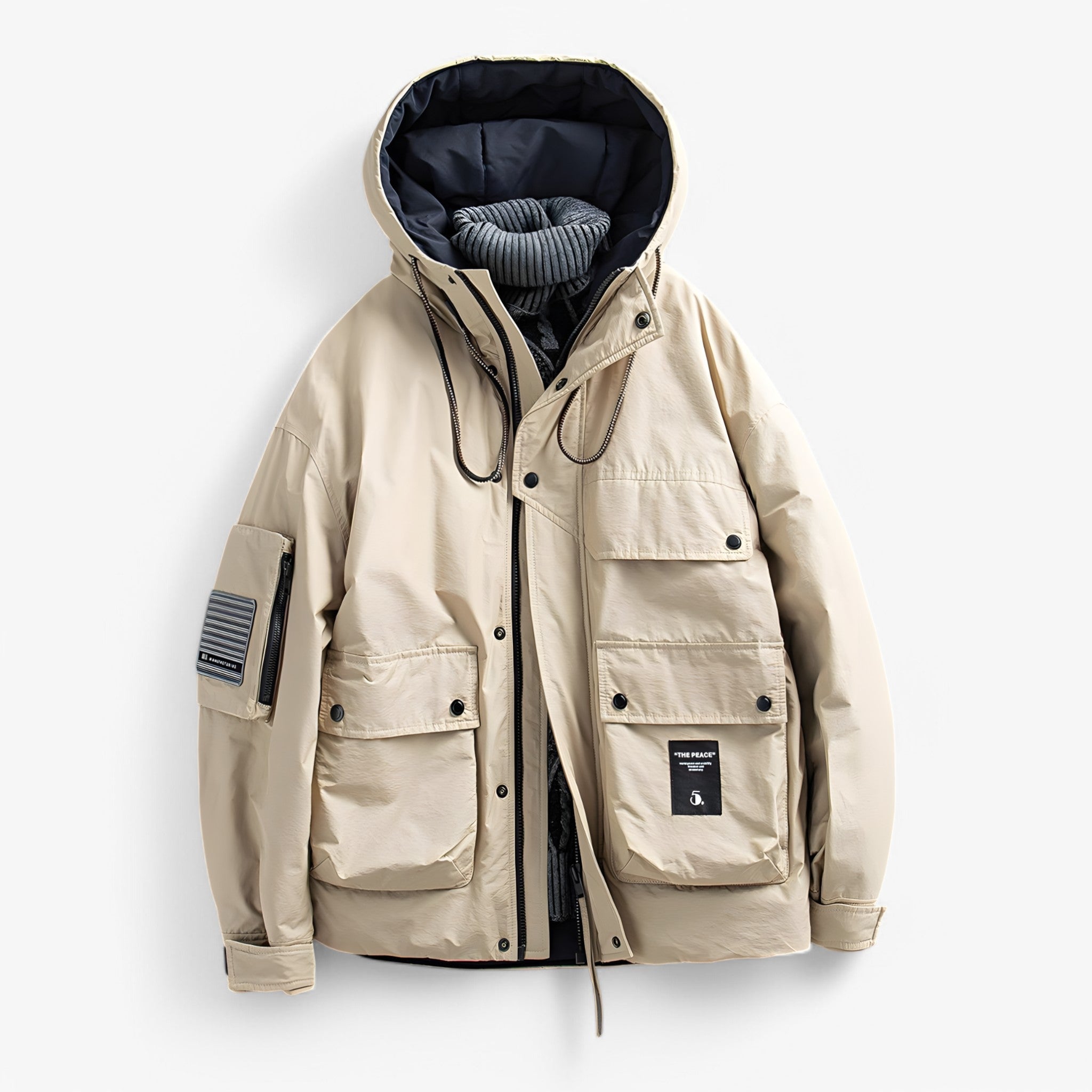 Herren Winter Parka mit Kapuze und Taschen 8