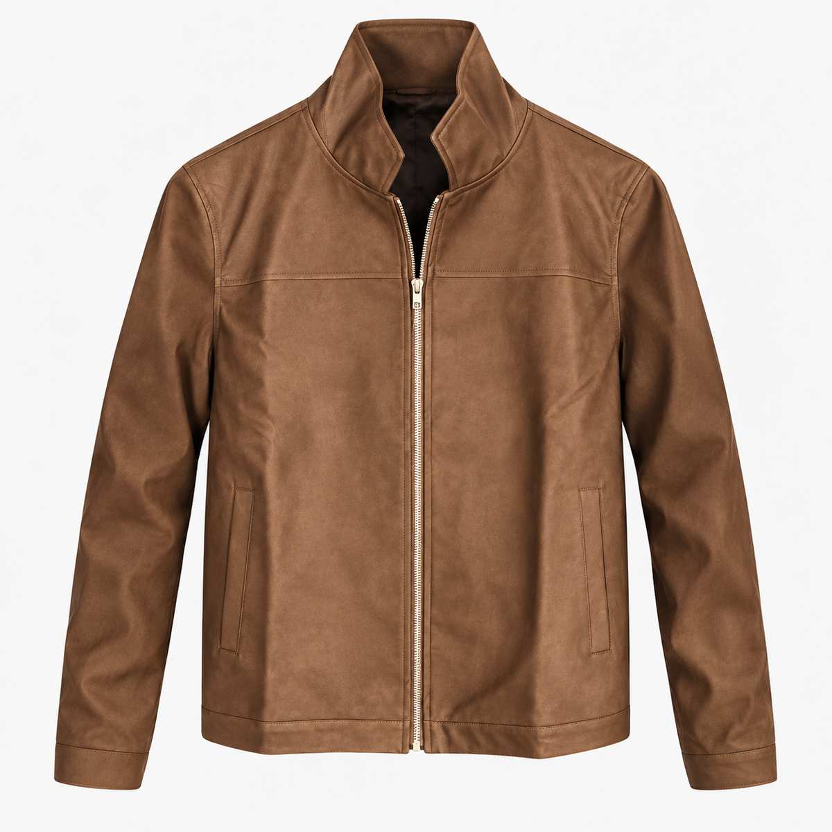 Herrenjacke aus Polyester mit Reißverschluss und Stehkragen