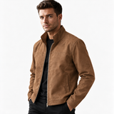Herrenjacke aus Polyester mit Reißverschluss und Stehkragen