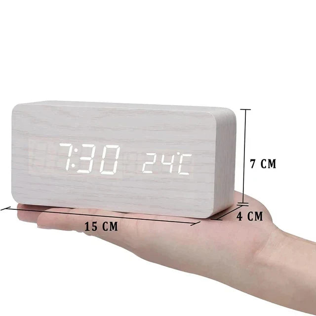 Holzoptik Wecker mit LED-Display kaufen