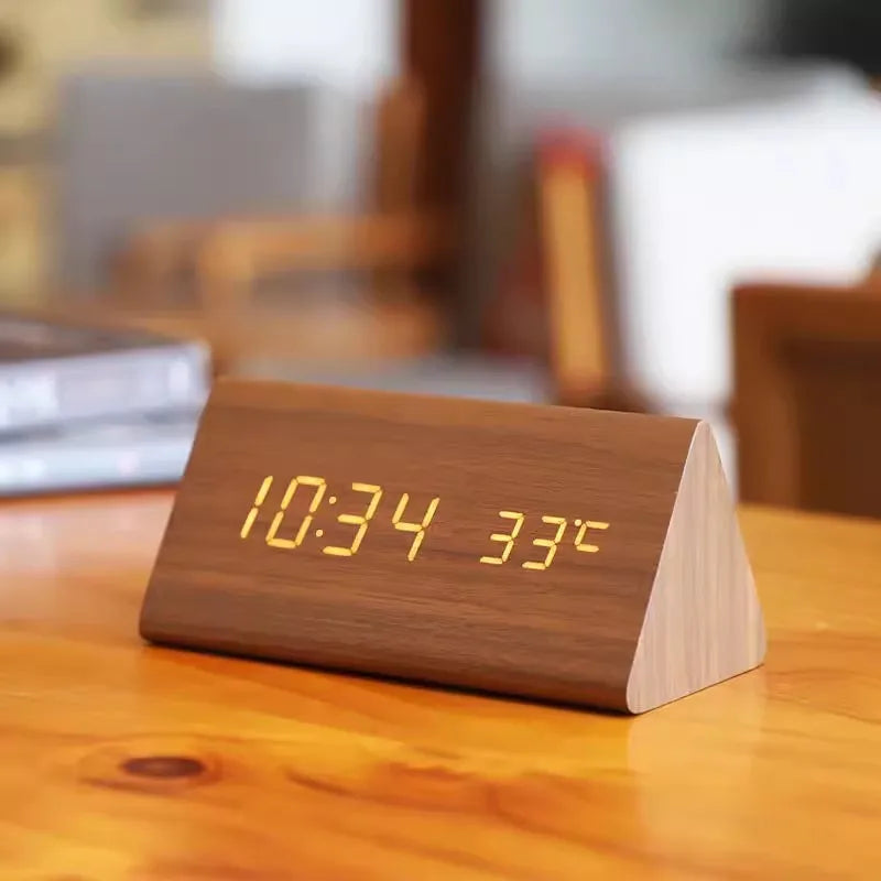 Holzoptik Wecker mit LED-Display kaufen