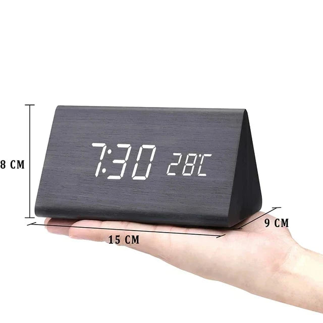 Holzoptik Wecker mit LED-Display kaufen
