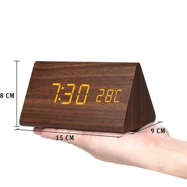 Holzoptik Wecker mit LED-Display kaufen
