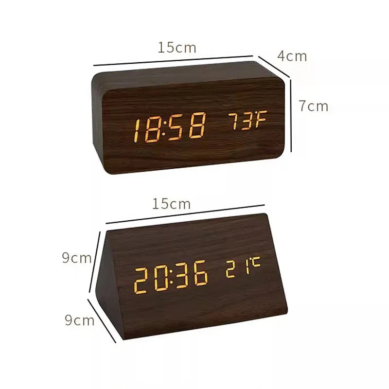 Holzoptik Wecker mit LED-Display kaufen