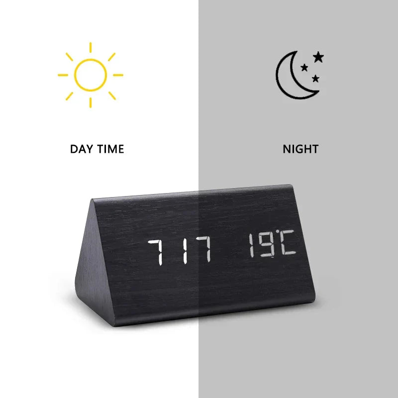 Holzoptik Wecker mit LED-Display kaufen