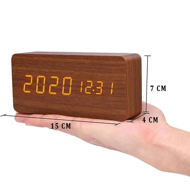Holzoptik Wecker mit LED-Display kaufen