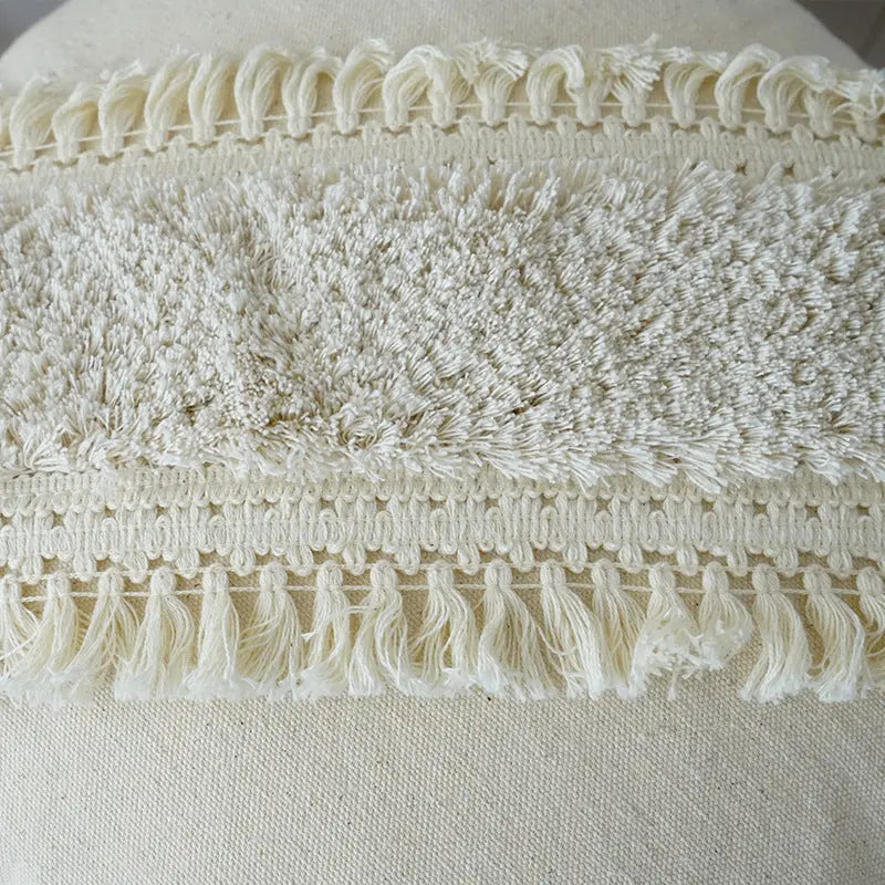 Caelenae - Luxuriöses Dekokissen mit Eleganter Struktur und Trendigen Fransen