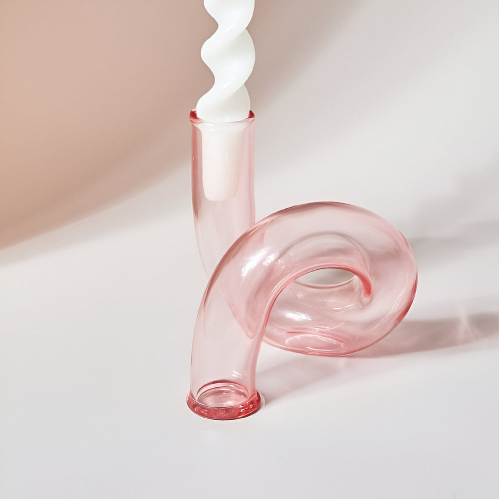 Lyona - Elegante Gläserne Vase mit praktischem Kerzenhalter für eine stilvolle Atmosphäre
