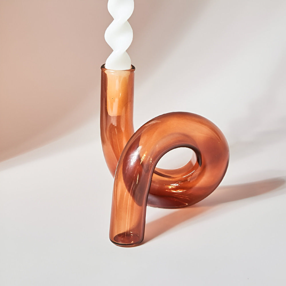 Lyona - Elegante Gläserne Vase mit praktischem Kerzenhalter für eine stilvolle Atmosphäre
