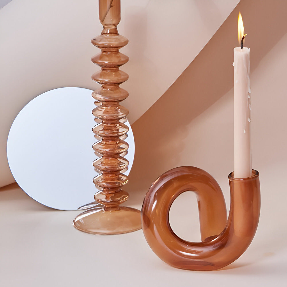 Lyona - Elegante Gläserne Vase mit praktischem Kerzenhalter für eine stilvolle Atmosphäre