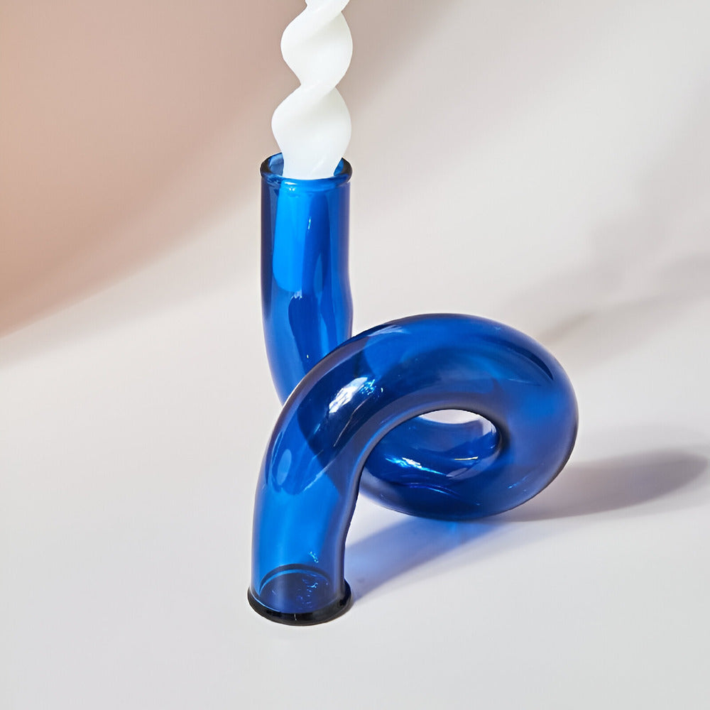 Lyona - Elegante Gläserne Vase mit praktischem Kerzenhalter für eine stilvolle Atmosphäre