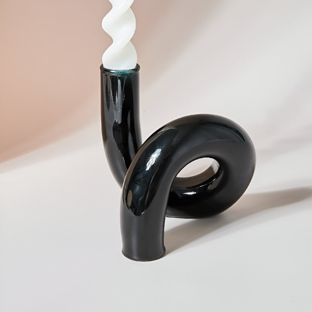 Lyona - Elegante Gläserne Vase mit praktischem Kerzenhalter für eine stilvolle Atmosphäre