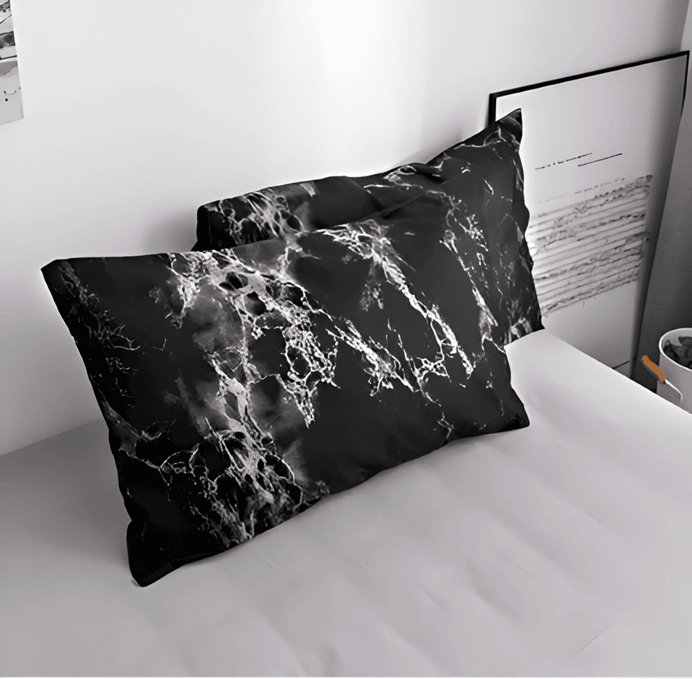Velitra Luxe 3-teiliges Bettwäsche-Set mit elegantem Marmor-Design für ein stilvolles Schlafzimmer