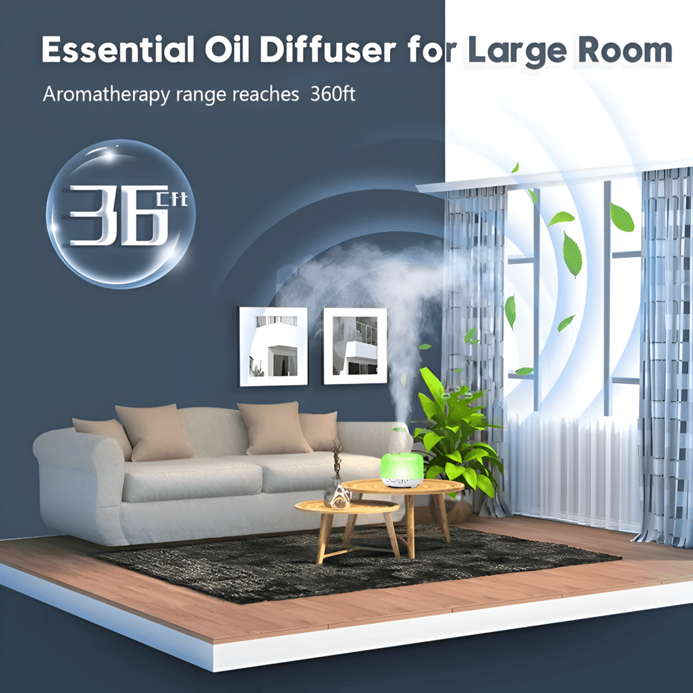 Lyrae - Smarter LED-Aroma-Diffusor mit Bluetooth-Lautsprecher und Luftbefeuchter für eine angenehme, entspannte Atmosphäre