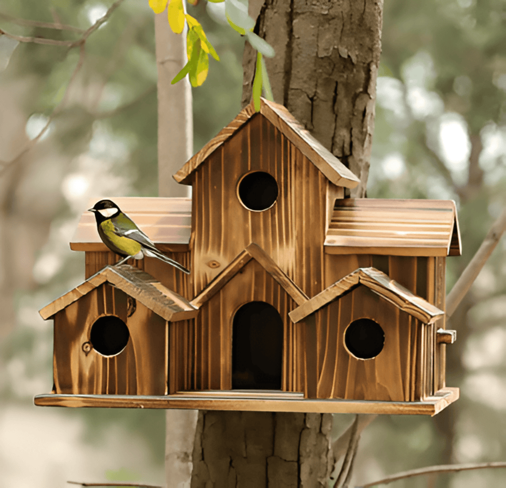 Sylion - Charmantes hölzernes Vogelhaus für draußen und den Garten