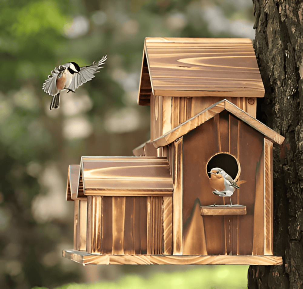Sylion - Charmantes hölzernes Vogelhaus für draußen und den Garten