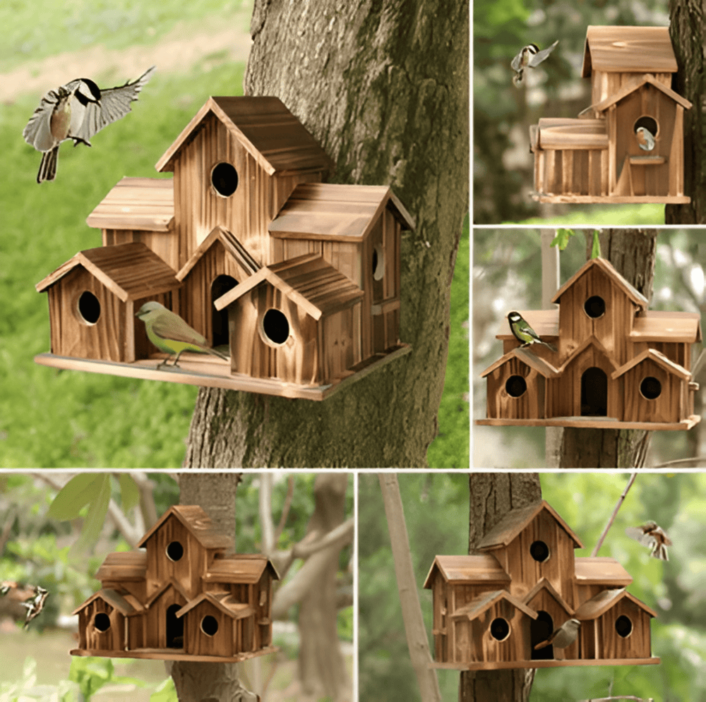 Sylion - Charmantes hölzernes Vogelhaus für draußen und den Garten