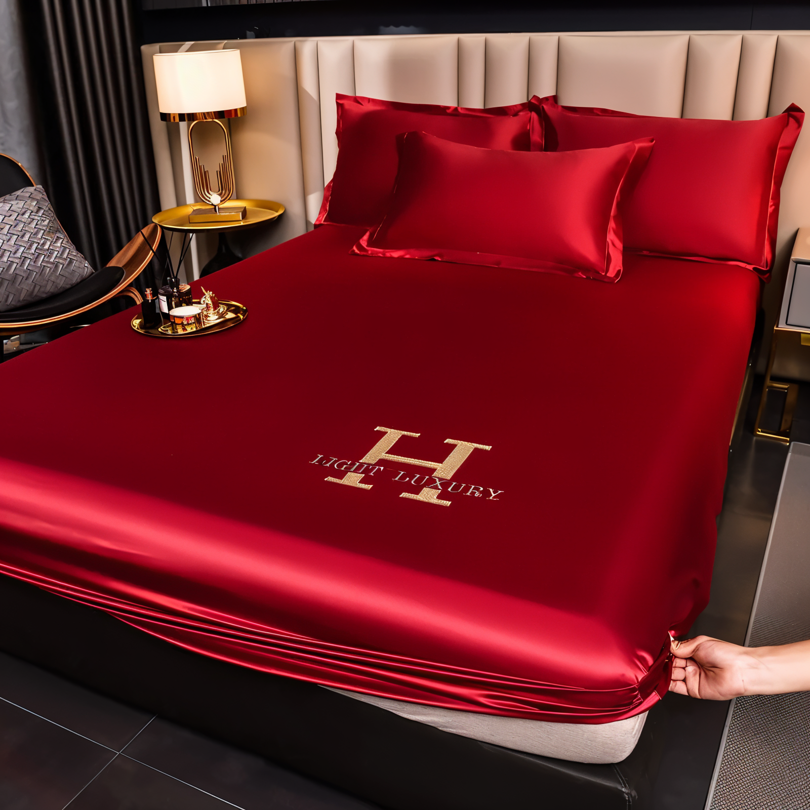 Elarinthe - Luxus atmungsaktisches Satin-Bettbezug mit eleganter Glanz-Finish