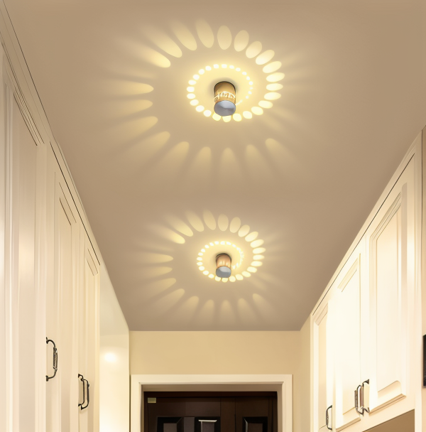 Lythera - Moderne zylindrische LED-Wandlampe mit dynamischer Farbspiralbeleuchtung